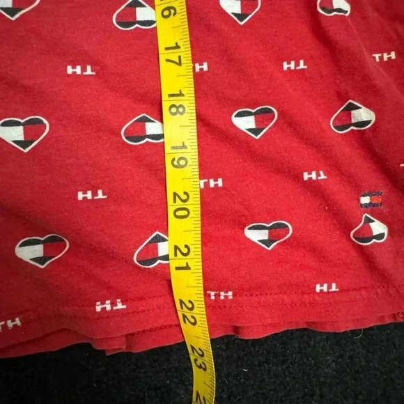 Tommy Hilfiger Hearts Valentines Button Down Sleep Shirt Small Preppy Comfy Cute - Picture 11 of 12